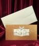 Invitatie de nunta predominant auriu cu inimioare - imagine 44985